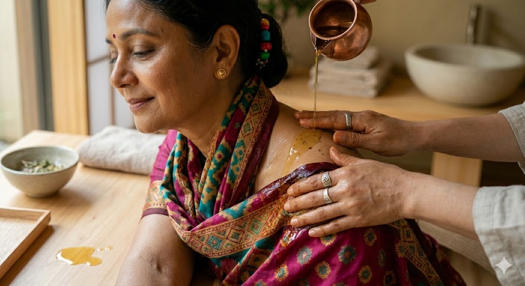 Abhyanga — massage à l'huile chaude, tradition ayurvédique