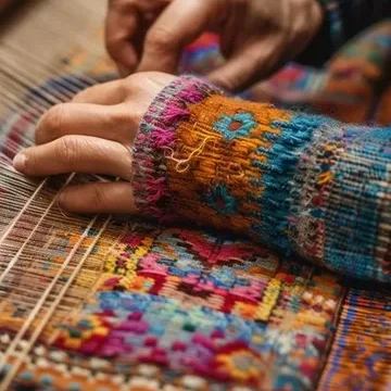 Tissage artisanal — fils et motifs