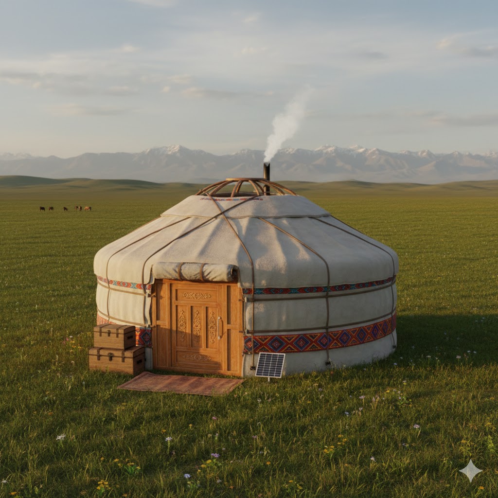 Yourte mongole — steppes de Mongolie